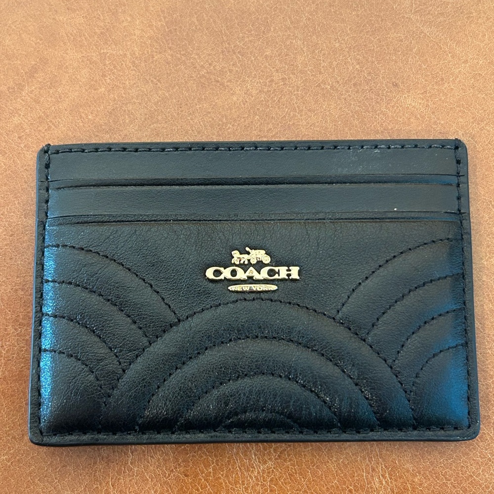 Coach Black Quilted Card Holder